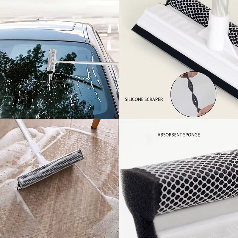 Glass Window Cleaning Tool Double-Sided Window Cleaner Squeegee Bathroom Clean Scrapers Car Window Washing Brush Window Cleaner