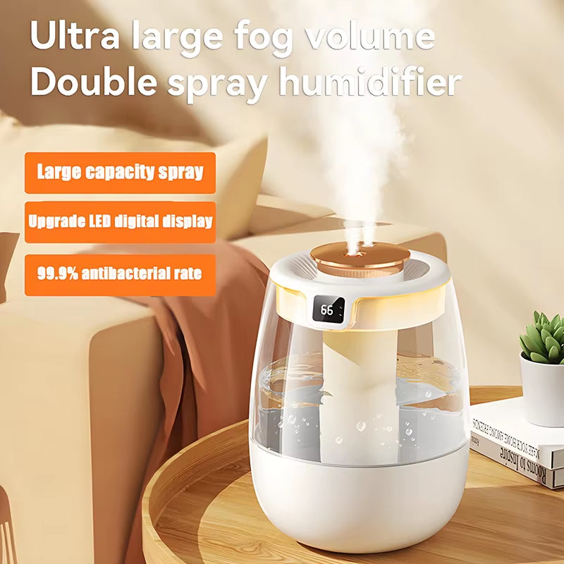 Air Humidifier 1300ML Aroma Humidifier Double Spray Port Essential Oil Diffuser with Light USB Water Humidifier for Home Office